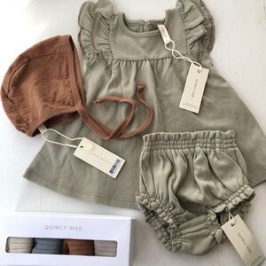 NWT 3-6m Quincy Mae Organic Cotton Baby Girl Bundle